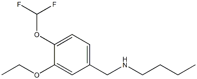 butyl({[4-(difluoromethoxy)-3-ethoxyphenyl]methyl})amine Structure