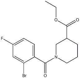 ethyl 1-[(2-bromo-4-fluorophenyl)carbonyl]piperidine-3-carboxylate 구조식 이미지