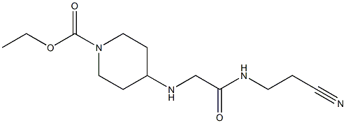 ethyl 4-({[(2-cyanoethyl)carbamoyl]methyl}amino)piperidine-1-carboxylate 구조식 이미지