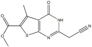 methyl 2-(cyanomethyl)-5-methyl-4-oxo-3,4-dihydrothieno[2,3-d]pyrimidine-6-carboxylate 구조식 이미지