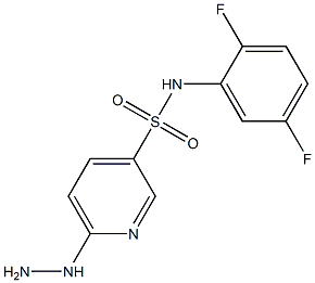 N-(2,5-difluorophenyl)-6-hydrazinylpyridine-3-sulfonamide 구조식 이미지