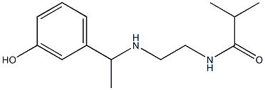 N-(2-{[1-(3-hydroxyphenyl)ethyl]amino}ethyl)-2-methylpropanamide 구조식 이미지