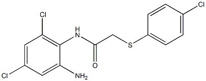 N-(2-amino-4,6-dichlorophenyl)-2-[(4-chlorophenyl)sulfanyl]acetamide 구조식 이미지