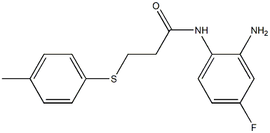 N-(2-amino-4-fluorophenyl)-3-[(4-methylphenyl)sulfanyl]propanamide 구조식 이미지