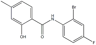 N-(2-bromo-4-fluorophenyl)-2-hydroxy-4-methylbenzamide 구조식 이미지