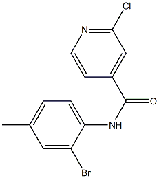 N-(2-bromo-4-methylphenyl)-2-chloropyridine-4-carboxamide 구조식 이미지