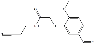 N-(2-cyanoethyl)-2-(5-formyl-2-methoxyphenoxy)acetamide 구조식 이미지