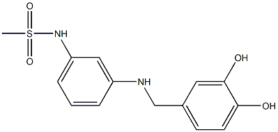 N-(3-{[(3,4-dihydroxyphenyl)methyl]amino}phenyl)methanesulfonamide 구조식 이미지