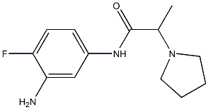 N-(3-amino-4-fluorophenyl)-2-pyrrolidin-1-ylpropanamide 구조식 이미지