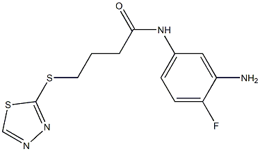 N-(3-amino-4-fluorophenyl)-4-(1,3,4-thiadiazol-2-ylsulfanyl)butanamide 구조식 이미지