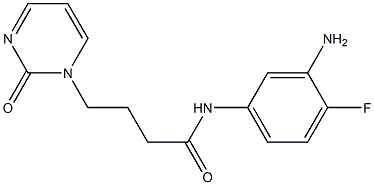 N-(3-amino-4-fluorophenyl)-4-(2-oxopyrimidin-1(2H)-yl)butanamide 구조식 이미지