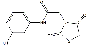 N-(3-aminophenyl)-2-(2,4-dioxo-1,3-thiazolidin-3-yl)acetamide 구조식 이미지