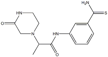 N-(3-carbamothioylphenyl)-2-(3-oxopiperazin-1-yl)propanamide 구조식 이미지