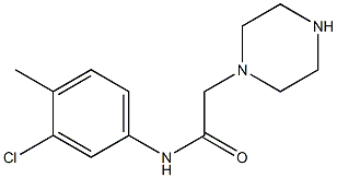 N-(3-chloro-4-methylphenyl)-2-(piperazin-1-yl)acetamide Structure