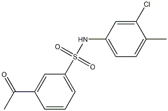 N-(3-chloro-4-methylphenyl)-3-acetylbenzene-1-sulfonamide Structure