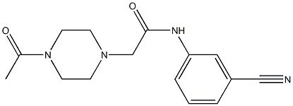 N-(3-cyanophenyl)-2-(4-acetylpiperazin-1-yl)acetamide 구조식 이미지