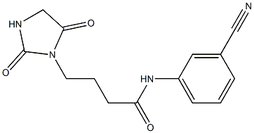 N-(3-cyanophenyl)-4-(2,5-dioxoimidazolidin-1-yl)butanamide 구조식 이미지