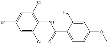 N-(4-bromo-2,6-dichlorophenyl)-2-hydroxy-4-methoxybenzamide 구조식 이미지