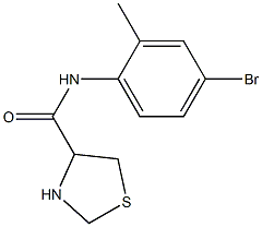 N-(4-bromo-2-methylphenyl)-1,3-thiazolidine-4-carboxamide 구조식 이미지