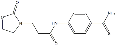 N-(4-carbamothioylphenyl)-3-(2-oxo-1,3-oxazolidin-3-yl)propanamide Structure