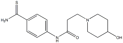 N-(4-carbamothioylphenyl)-3-(4-hydroxypiperidin-1-yl)propanamide 구조식 이미지