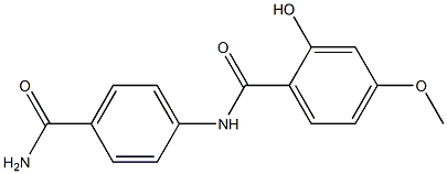 N-(4-carbamoylphenyl)-2-hydroxy-4-methoxybenzamide 구조식 이미지