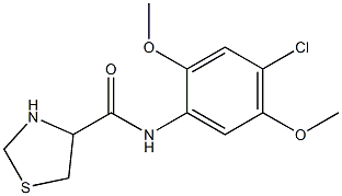 N-(4-chloro-2,5-dimethoxyphenyl)-1,3-thiazolidine-4-carboxamide 구조식 이미지