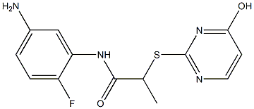 N-(5-amino-2-fluorophenyl)-2-[(4-hydroxypyrimidin-2-yl)sulfanyl]propanamide 구조식 이미지