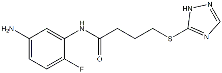 N-(5-amino-2-fluorophenyl)-4-(1H-1,2,4-triazol-5-ylsulfanyl)butanamide 구조식 이미지