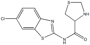 N-(6-chloro-1,3-benzothiazol-2-yl)-1,3-thiazolidine-4-carboxamide 구조식 이미지