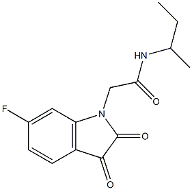 N-(butan-2-yl)-2-(6-fluoro-2,3-dioxo-2,3-dihydro-1H-indol-1-yl)acetamide 구조식 이미지