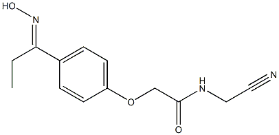 N-(cyanomethyl)-2-{4-[(1E)-N-hydroxypropanimidoyl]phenoxy}acetamide 구조식 이미지