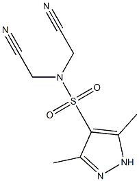 N,N-bis(cyanomethyl)-3,5-dimethyl-1H-pyrazole-4-sulfonamide 구조식 이미지