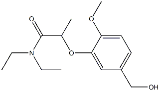 N,N-diethyl-2-[5-(hydroxymethyl)-2-methoxyphenoxy]propanamide 구조식 이미지