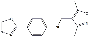 N-[(3,5-dimethyl-1,2-oxazol-4-yl)methyl]-4-(1,3,4-oxadiazol-2-yl)aniline 구조식 이미지