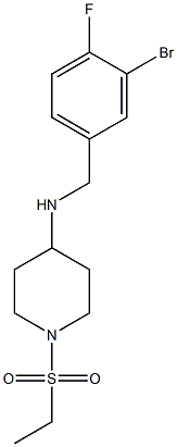 N-[(3-bromo-4-fluorophenyl)methyl]-1-(ethanesulfonyl)piperidin-4-amine 구조식 이미지