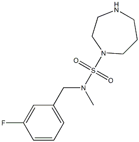 N-[(3-fluorophenyl)methyl]-N-methyl-1,4-diazepane-1-sulfonamide 구조식 이미지