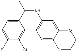 N-[1-(3-chloro-4-fluorophenyl)ethyl]-2,3-dihydro-1,4-benzodioxin-6-amine 구조식 이미지