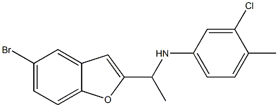 N-[1-(5-bromo-1-benzofuran-2-yl)ethyl]-3-chloro-4-methylaniline 구조식 이미지