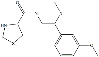 N-[2-(dimethylamino)-2-(3-methoxyphenyl)ethyl]-1,3-thiazolidine-4-carboxamide 구조식 이미지