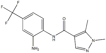 N-[2-amino-4-(trifluoromethyl)phenyl]-1,5-dimethyl-1H-pyrazole-4-carboxamide 구조식 이미지