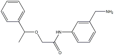 N-[3-(aminomethyl)phenyl]-2-(1-phenylethoxy)acetamide 구조식 이미지