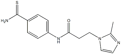 N-[4-(aminocarbonothioyl)phenyl]-3-(2-methyl-1H-imidazol-1-yl)propanamide 구조식 이미지