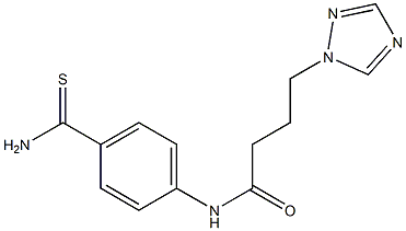 N-[4-(aminocarbonothioyl)phenyl]-4-(1H-1,2,4-triazol-1-yl)butanamide 구조식 이미지