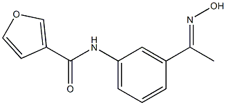 N-{3-[(1E)-N-hydroxyethanimidoyl]phenyl}-3-furamide 구조식 이미지