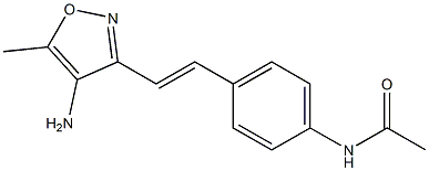 N-{4-[(E)-2-(4-amino-5-methylisoxazol-3-yl)vinyl]phenyl}acetamide 구조식 이미지