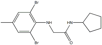 N-cyclopentyl-2-[(2,6-dibromo-4-methylphenyl)amino]acetamide 구조식 이미지
