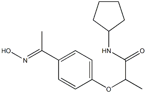 N-cyclopentyl-2-{4-[1-(hydroxyimino)ethyl]phenoxy}propanamide 구조식 이미지