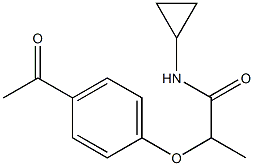 N-cyclopropyl-2-(4-acetylphenoxy)propanamide 구조식 이미지