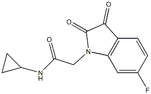 N-cyclopropyl-2-(6-fluoro-2,3-dioxo-2,3-dihydro-1H-indol-1-yl)acetamide 구조식 이미지